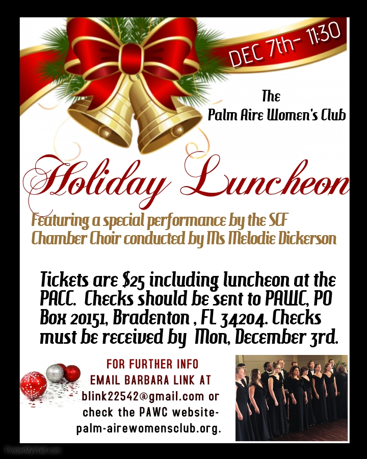 The December 7th Holiday luncheon features the SCF Chamber Choir