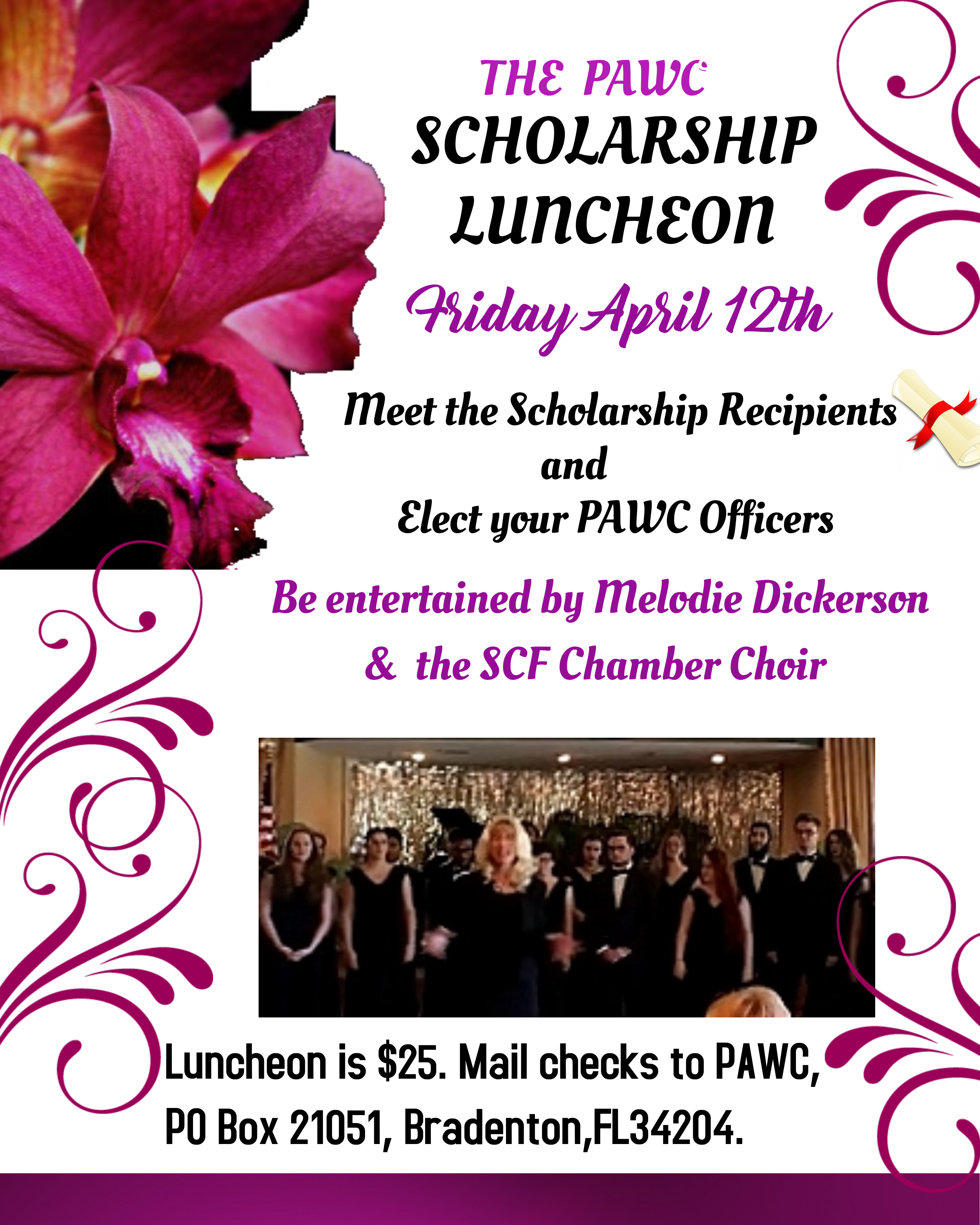 The PAWC Scholarship luncheon will take place April 12.