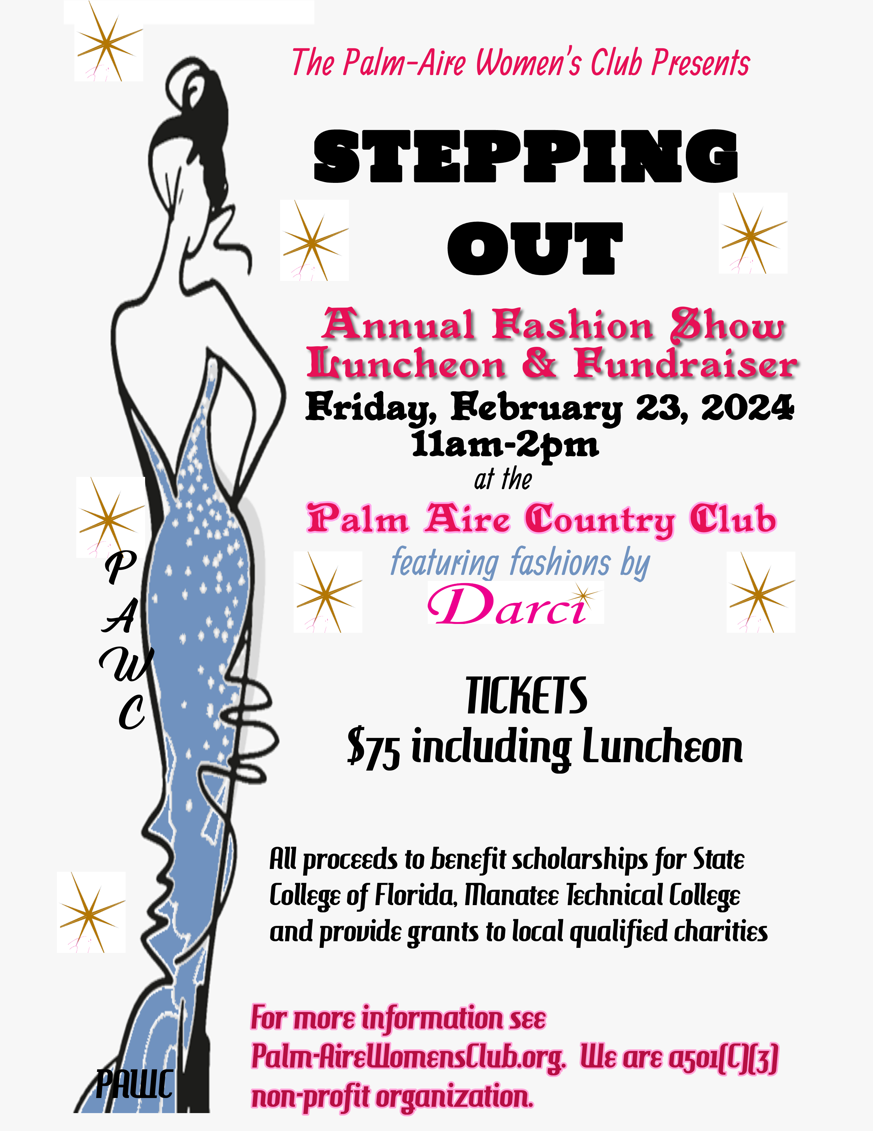 STEPPING OUT the PAWC Fashion Show will take place on Friday, February 23, 2024.