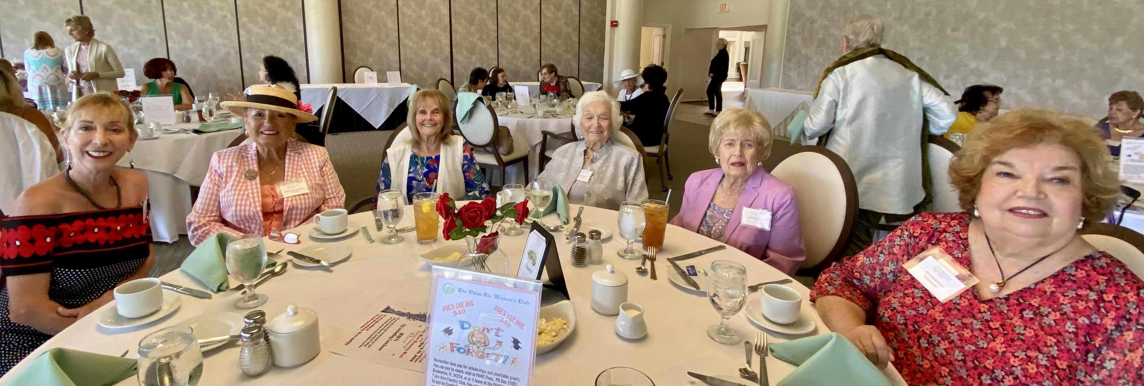 Past PAWC presidents gathered to support Peg McKinley as she was sworn in for a third term.  Left to right- Michelle Crabtree, Carolann Garafola, Beverly Allen, Doris McCowen, Joan Greene and Peg McKinley.
