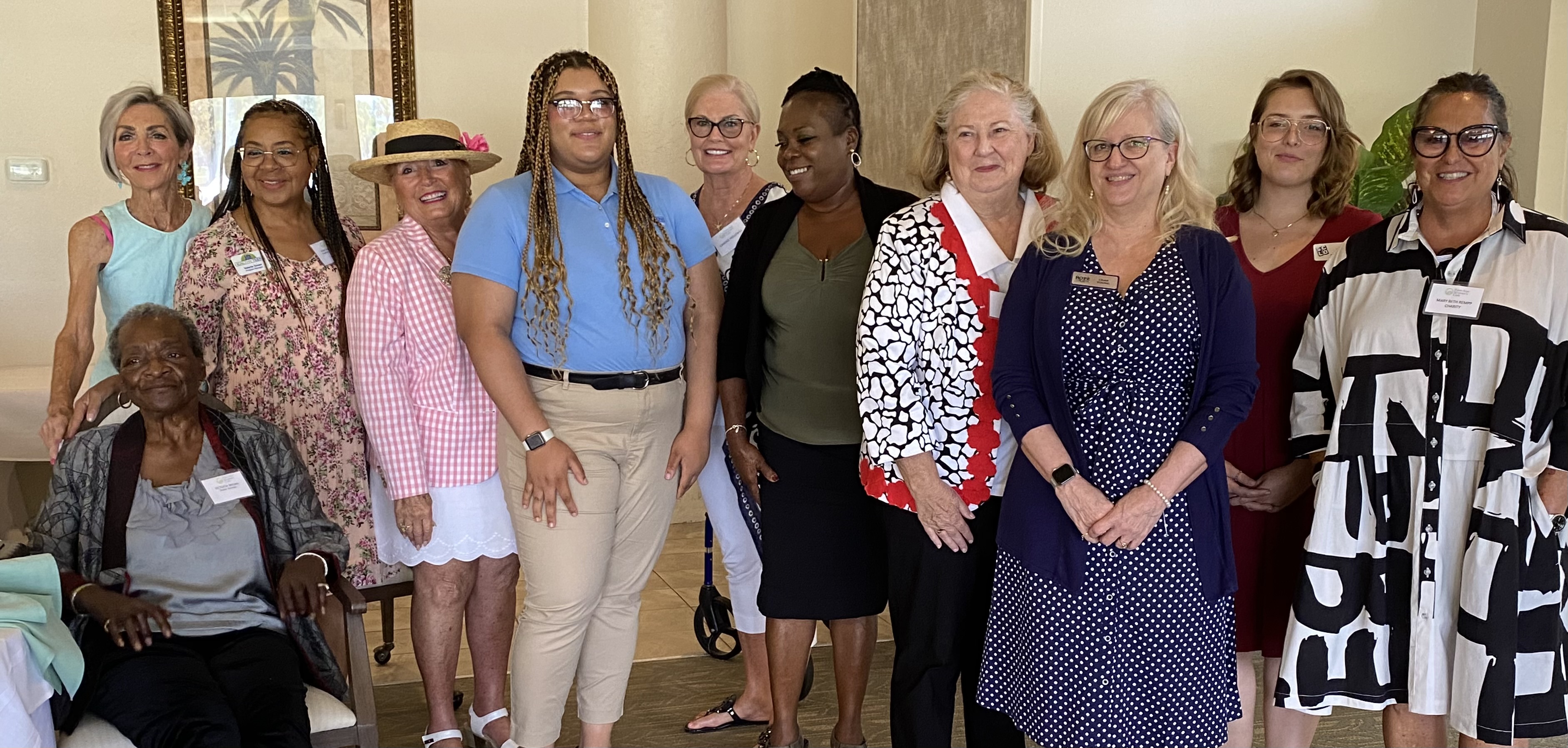 Rosemary McMullen, Victoria Brown, Valerie Green, Carolann Garafola, Erline Constant, Candace Holloway, April Glasco, Barbara Price, Char Young, Eryn McIntyre and Mary Beth Rempp at the Charity Luncheon.