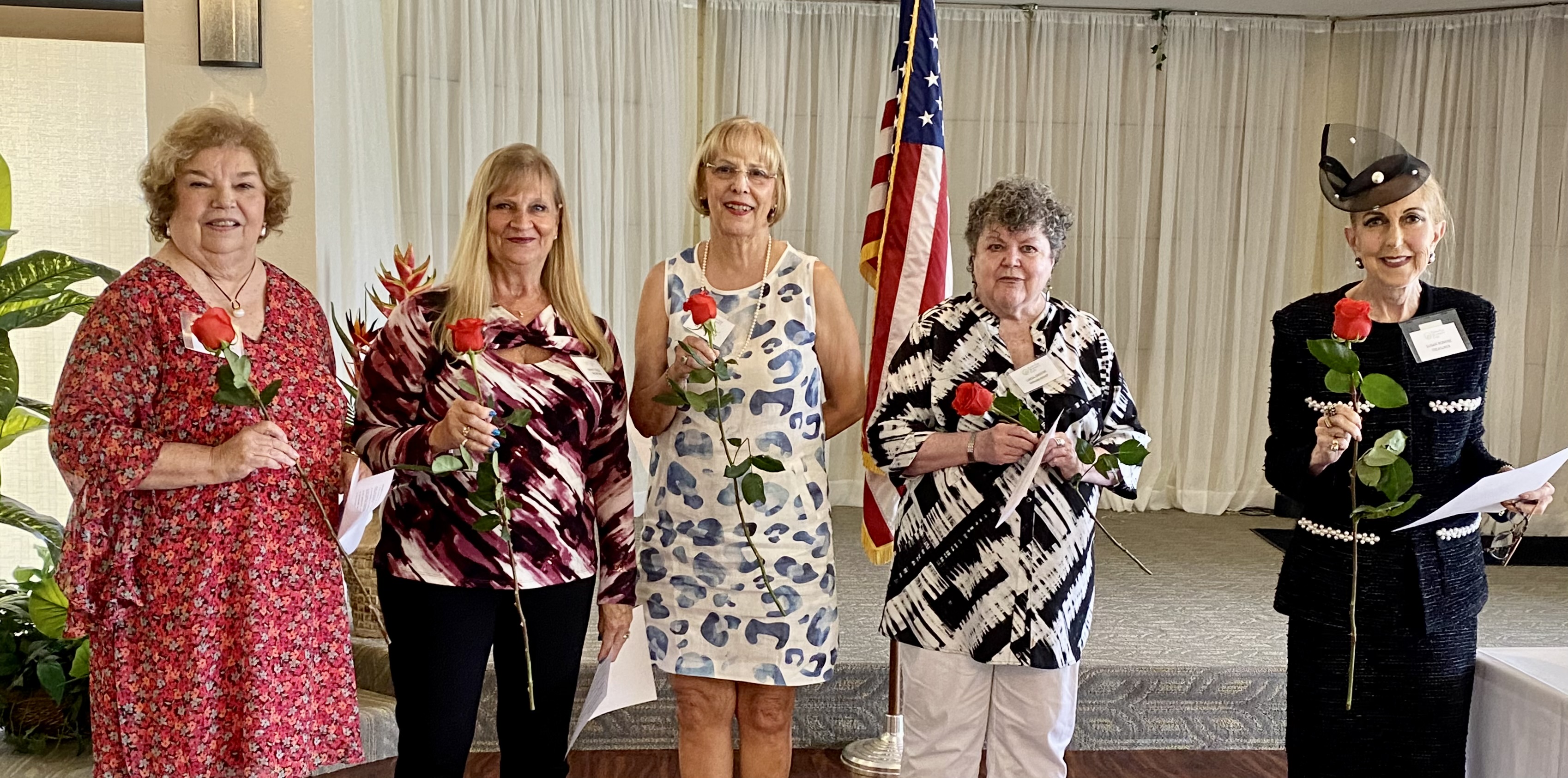 The new PAWC Board  was installed at the last meeting. Left to  Right, President Peg McKinley, Recording Secretary Nancy Curley, Vice President Ann King, Corresponding Secretary Linda Greene and Treasurer Susan Romine. 